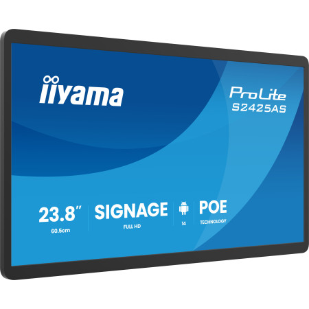 iiyama ProLite S2425AS-B1P Digital signage flat panel 23.8" LCD Wi-Fi 500 cd/m² Full HD Black Built-in processor Android 24/7