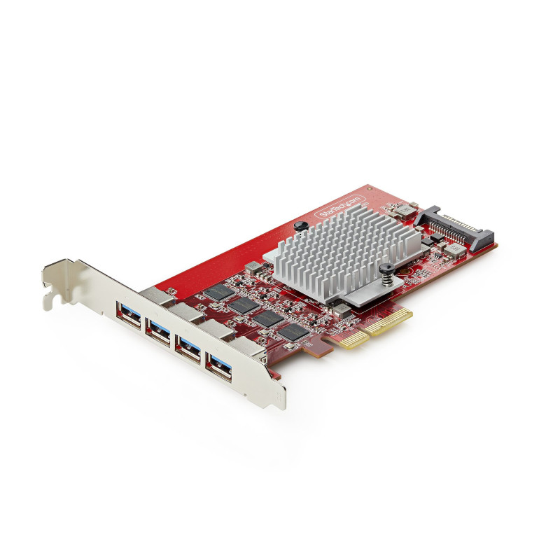 StarTech.com Carte PCIe USB-A à 4 Ports, USB 3.2 10 Gbps, Carte d'Extension PCI Express 3.0, 4 Contrôleurs USB Indépendants,
