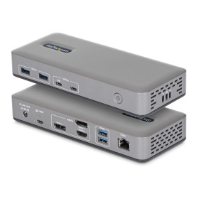 StarTech.com Station d'Accueil USB-C Triple Écrans 4K (2x 4K 60Hz, 1x 4K 30Hz), Alimentation 100W, 6 Ports USB (10 Gbps),