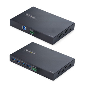 StarTech.com Extension USB 3.0 à 4 Ports sur Ethernet Jusqu'à 100m via un Câble RJ45 Cat6a / Cat7 / Cat8, Extension pour