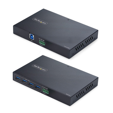 StarTech.com Extension USB 3.0 à 4 Ports sur Ethernet Jusqu'à 100m via un Câble RJ45 Cat6a / Cat7 / Cat8, Extension pour