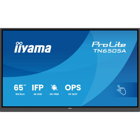 iiyama TN6505A-B1AG signage display Interactive flat panel 64.5" 500 cd/m² 4K Ultra HD Black Touchscreen