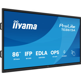 iiyama TE8615A-B2AG signage display Kiosk design 85.6" Wi-Fi 550 cd/m² 4K Ultra HD Black Touchscreen Built-in processor Android