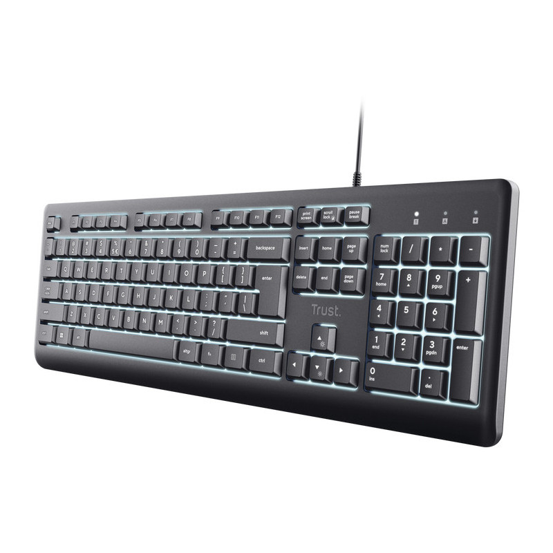 Trust Primo Beleuchtete clavier maison/bureau USB AZERTY Français Noir