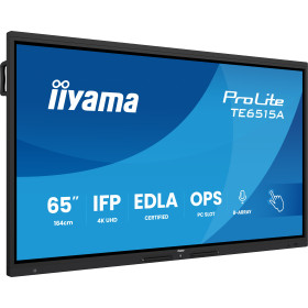 iiyama TE6515A-B2AG signage display Kiosk design 64.5" Wi-Fi 550 cd/m² 4K Ultra HD Black Touchscreen Built-in processor Android