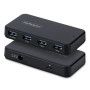 StarTech.com Hub USB-A à 4 Ports, 5 Gbps, Auto-Alimenté, Câble Hôte USB-C et USB-A 2 en 1, 1 Port de Chargement BC 1.2,