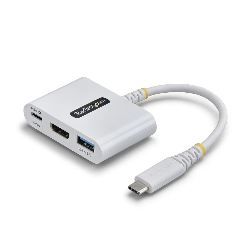 StarTech.com Adaptateur Multiport USB-C vers HDMI avec Charge PD 140W, HDMI 4K 60Hz, Hub USB 5 Gbps, Mini Dock pour MacBook /