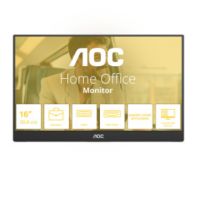 AOC 16T20E2 portable TV/monitor Portable monitor Black 15.6" LED 1920 x 1080 pixels
