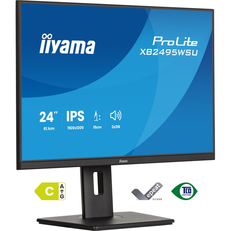 iiyama ProLite XB2495WSU-B1 computer monitor 24.1" 1920 x 1200 pixels WUXGA LCD Black