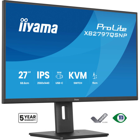 iiyama ProLite XB2797QSNP-B1 computer monitor 27" 2560 x 1440 pixels Quad HD LCD Black