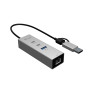 i-tec CAMETALG325HUB interface hub USB 3.2 Gen 1 (3.1 Gen 1) Type-A + Type-C 5 Mbit/s Silver