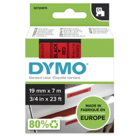 DYMO ® Standard D1 Labeling Tape for LabelManager Label Makers, Black print on Clear tape, 3/8'' W x 23' L, 1 cartridge