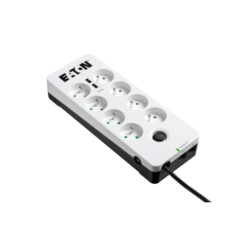 Eaton PB8TUF surge protector Black, White 8 AC outlet(s) 220 - 250 V 59.1" (1.5 m)