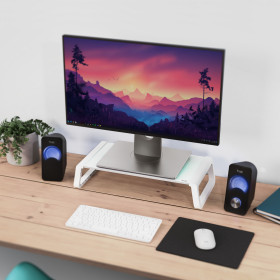 MONTA GLASS MONITOR STAND WHT