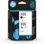 HP 305 2-PACK TRI-COLOR/BLACK