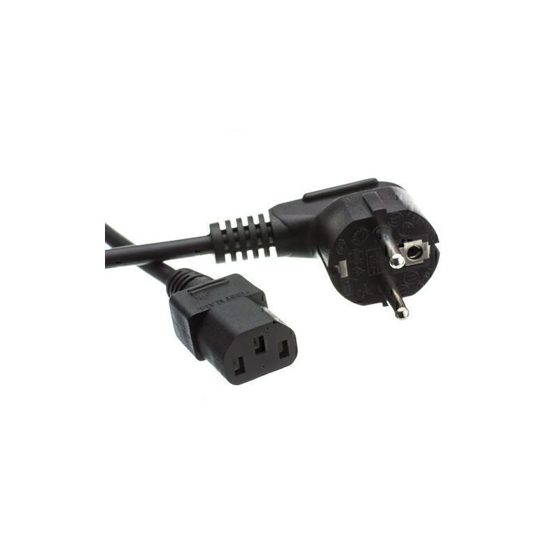Europe Mains Cable 2P + T Male/IEC C13 Plug - 1.80m - Black Color