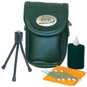 Complete kit including case, cleaning kit and tripod