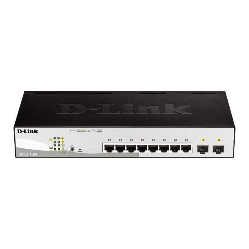 D-Link DGS-1210-10P Géré L2 Gigabit Ethernet (10/100/1000) Connexion Ethernet, supportant l'alimentation via ce port (PoE) 1U