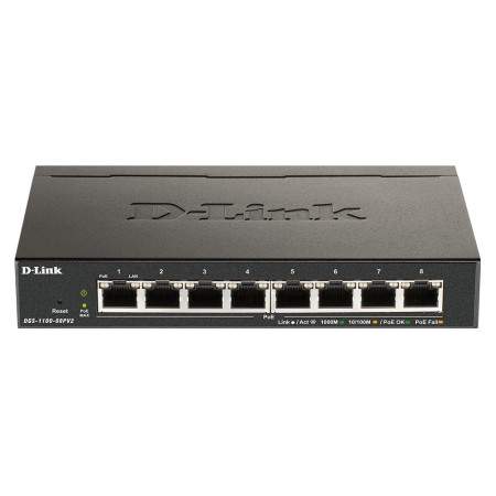 D-Link DGS-1100-08PV2 Géré L2/L3 Gigabit Ethernet (10/100/1000) Connexion Ethernet, supportant l'alimentation via ce port (PoE)