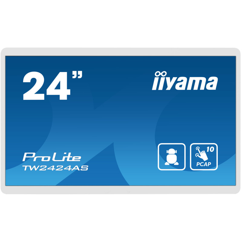 iiyama TW2424AS-W1 signage display Digital signage flat panel 23.8" Wi-Fi 250 cd/m² 4K Ultra HD Black Touchscreen Built-in