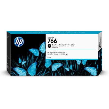 HP Cartouche d'encre DesignJet 766 noir photo de 300 ml