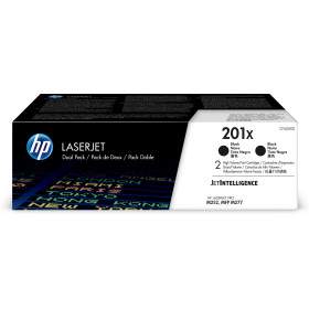 HP 201X LaserJet, lot de 2 cartouches de toner grande capacité authentiques, noir