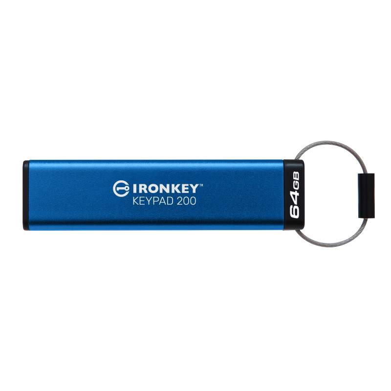 Kingston Technology IronKey Keypad 200 USB flash drive 64 GB USB Type-A 3.2 Gen 1 (3.1 Gen 1) Blue