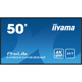 iiyama LH5041UHS-B2AG signage display Digital signage flat panel 50" LCD 500 cd/m² 4K Ultra HD Black 24/7