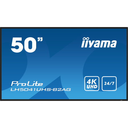 iiyama LH5041UHS-B2AG affichage de messages Écran plat de signalisation numérique 127 cm (50") LCD 500 cd/m² 4K Ultra HD Noir