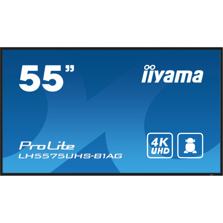 iiyama ProLite Écran plat de signalisation numérique 138,7 cm (54.6") LCD Wifi 500 cd/m² 4K Ultra HD Noir Intégré dans le