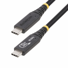 StarTech.com Câble USB4 de 1m, Câble USB-C Certifié USB-IF, 40Gbps, Power Delivery 240W PD 3.1 EPR, 8K 60Hz, Cordon de
