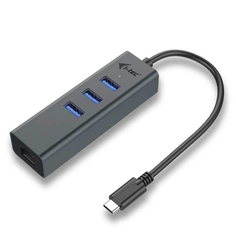 I-TEC USB-C METAL HUB 3 + GLAN