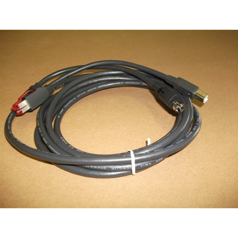 Epson 2218424 power cable Black 118.1" (3 m) PoweredUSB