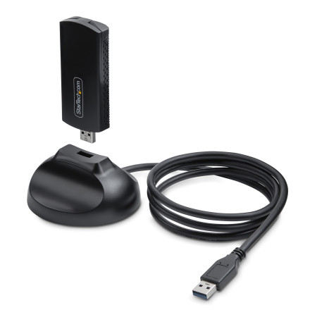 StarTech.com Clé USB WiFi 6E pour Ordinateur de Bureau/Portable, Carte Réseau Sans Fil avec Antenne Pliable, Dongle WiFi 6E