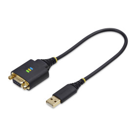 StarTech.com Câble USB vers Null Modem Série de 30cm, COM Retention, FTDI, Câble Adaptateur USB-A vers DB9 RS232, Vis/Écrous