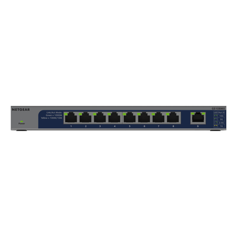 NETGEAR GS108MX-100EUS network switch Unmanaged L2 Gigabit Ethernet (10/100/1000) Desktop/Wall-Mounting