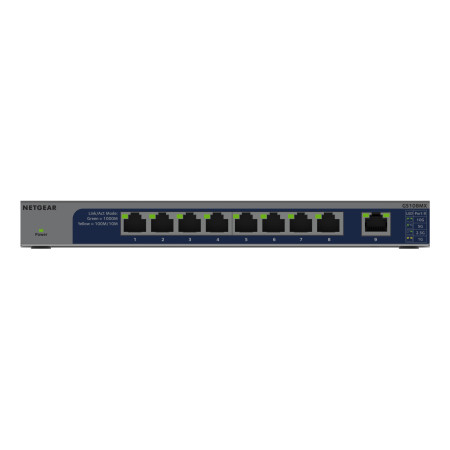 NETGEAR GS108MX-100EUS network switch Unmanaged L2 Gigabit Ethernet (10/100/1000) Desktop/Wall-Mounting