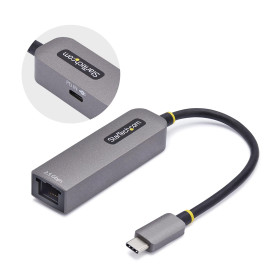 StarTech.com Adaptateur USB-C 2.5GbE vers Ethernet, 100W PD Pass-Through, NBASE-T NIC, Réseau USB 3.0 Type-C 2.5/1G Multi
