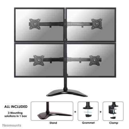 DESK MOUNT QUAD 10-27IN BLACK