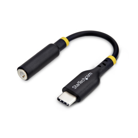 StarTech.com Adaptateur Audio USB-C vers Prise Casque/Casque 3,5 mm TRRS, Dongle Aux USB Type-C vers Jack, Hi-Fi 32-bit DAC,