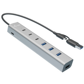 i-tec CAHUBMETAL7 interface hub USB 3.2 Gen 1 (3.1 Gen 1) Type-A + Type-C 5 Mbit/s Gray