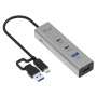 i-tec Metal CAHUBMETAL2A2CPD interface hub USB 3.2 Gen 1 (3.1 Gen 1) Type-A + Type-C 5000 Mbit/s Silver