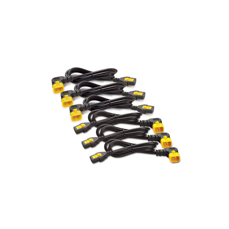 APC , Power Cord Kit (6 ea), Locking, C13 TO C14 (90 Degree), 0.6m