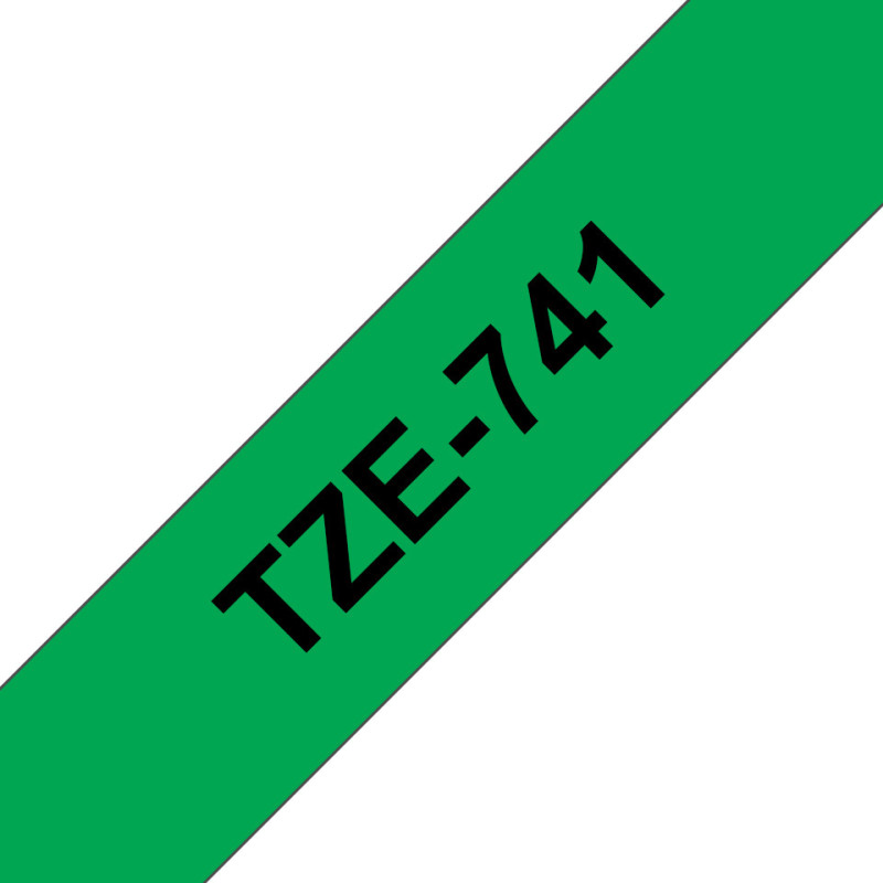 Brother TZE-741 label-making tape Black on green TZ