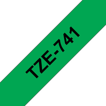 Brother TZE-741 label-making tape Black on green TZ