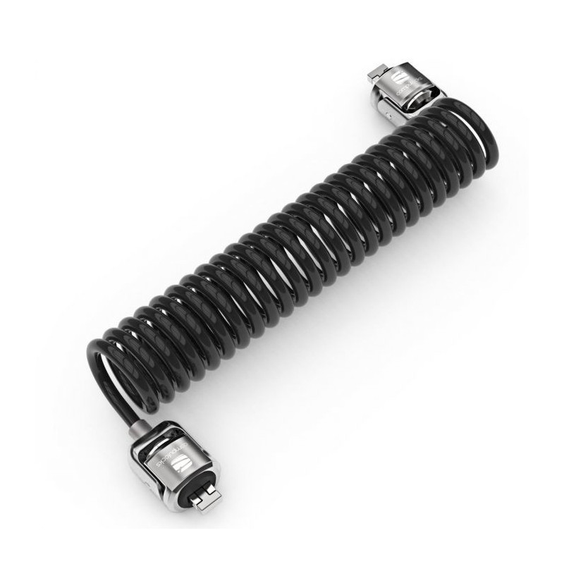 Compulocks Dual Head Coiled Cable Keyed Lock câble antivol Noir