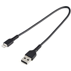 StarTech.com Câble USB-A vers Lightning Noir Robuste 30cm - Câble de Charge/Synchronisation de Type A vers Lightning en Fibre