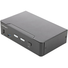 StarTech.com Commutateur KVM HDMI, 2 Ports - Moniteur Unique 4K 60Hz Ultra HDR - Commutateur KVM de Bureau HDMI 2.0 avec Hub