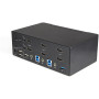 StarTech.com Commutateur KVM HDMI 2.0, 2 Ports, 2 Écrans - 4K 60Hz Ultra HDR - Commutateur KVM de Bureau 4K HDMI 2.0 avec Hub