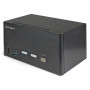 StarTech.com Commutateur KVM DisplayPort 2 Ports pour 3 Moniteurs - 4K 60Hz UHD HDR - KVM de Bureau DP 1.2 avec Hub USB 3.0 2